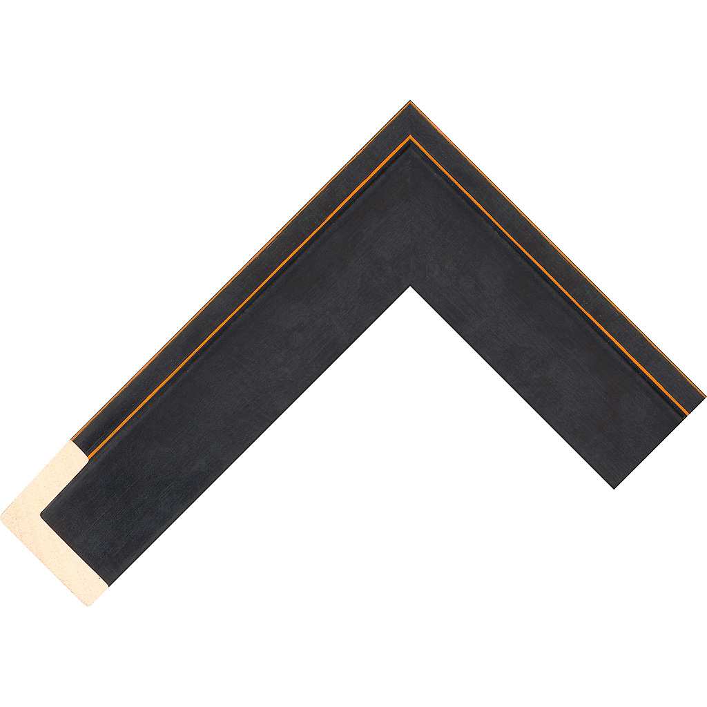 9mm Wide, 23mm Deep, Black/Orange Wood Paint Canvas Frame (MLDA2199)