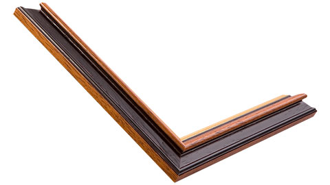 27mm Wide, Walnut (with A Gold Inner Edge) Wood Stain Frame (MLDA517)