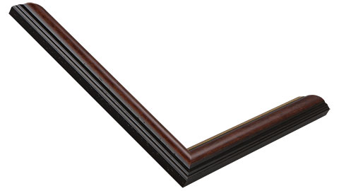 22mm Wide, Antique Walnut (with A Gold Inner Edge) Wood Stain Frame (MLDA287)