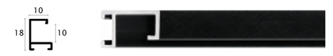 10mm Wide, Florentine Black Aluminium Matt Frame (MLDAA031)