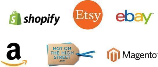 Supported Platforms. Not On The Highstreet, Etsy, Amazon, Ebay, Magento, Shopify