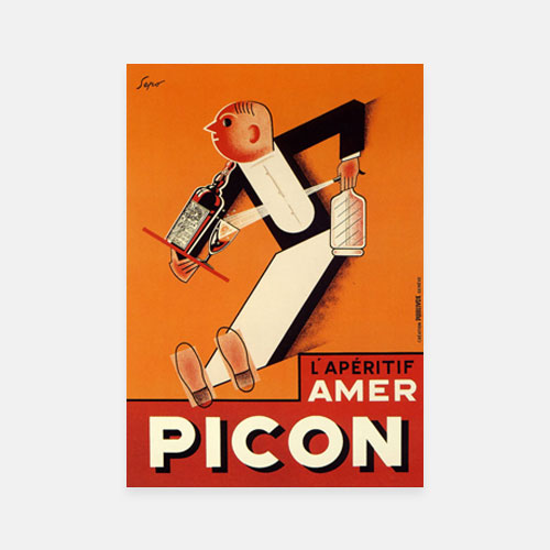 Aperitif Amer Picon, Artist: Severo Pozzati. Art Deco drinks advertisement 1920s