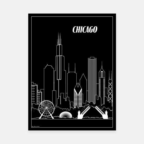 Chicago City Skyline Print