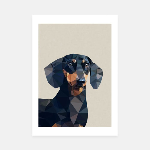Geometric dog art print