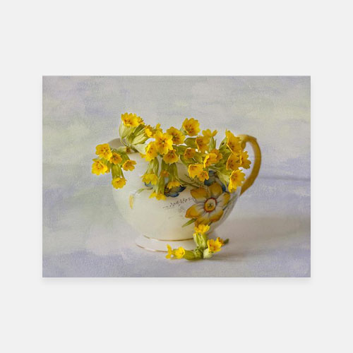 Cowslips Yellow Print Framed