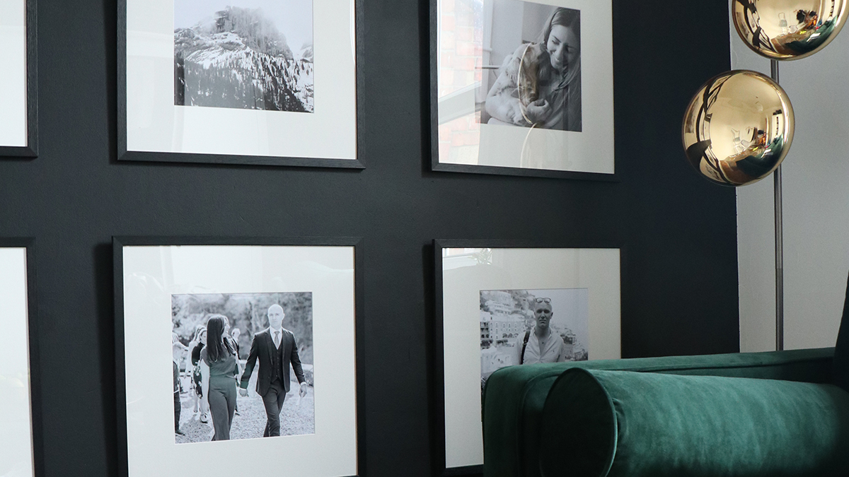 large black picture frame with mount