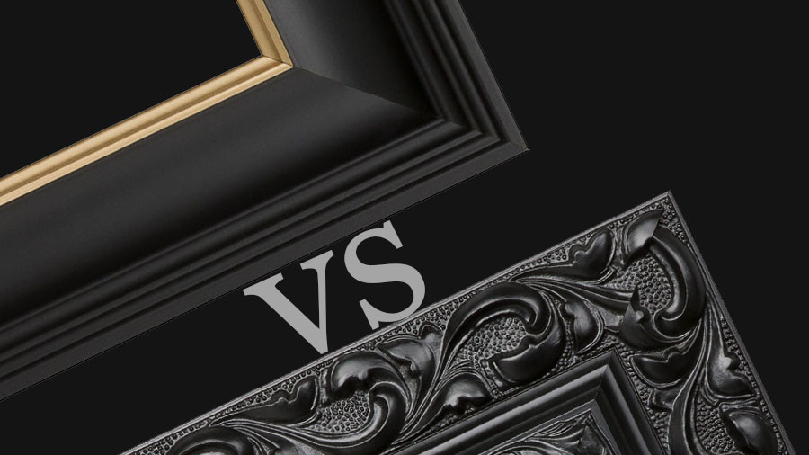 Ornate vs simple black frames - which to choose