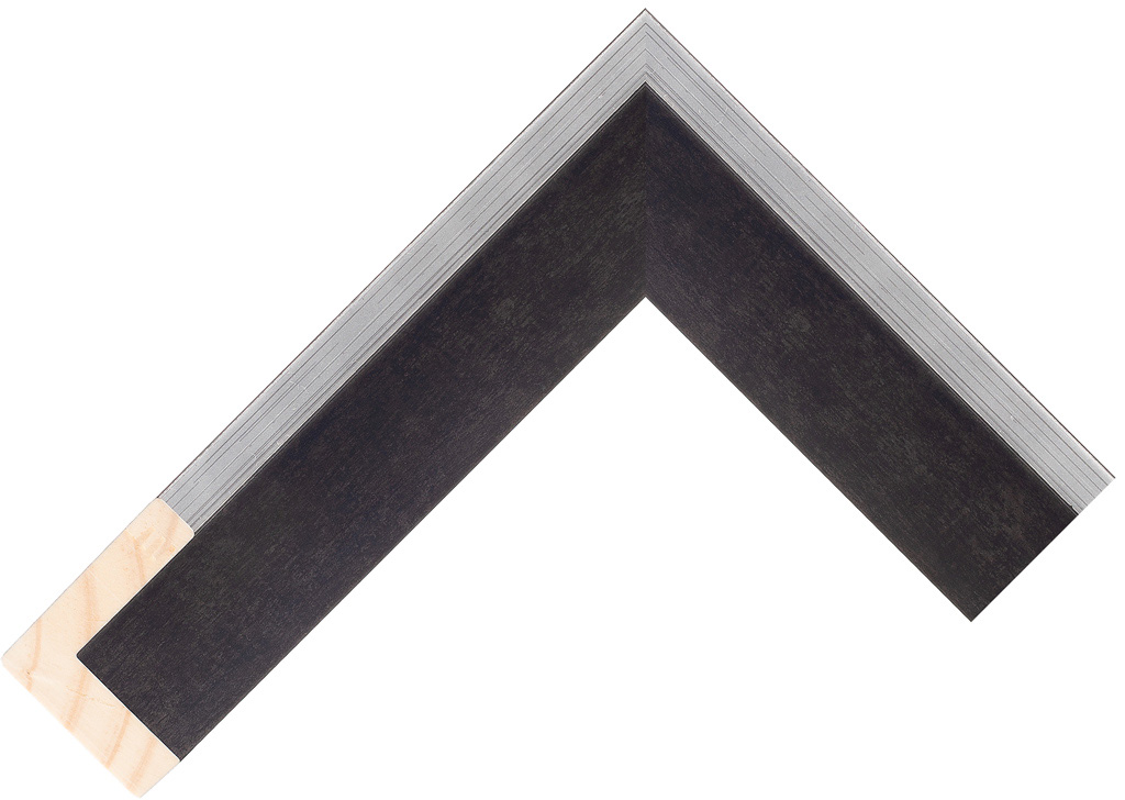 10mm Wide, 33mm Deep, Silver/Black Wood Paint Canvas Frame (MLDA3865)