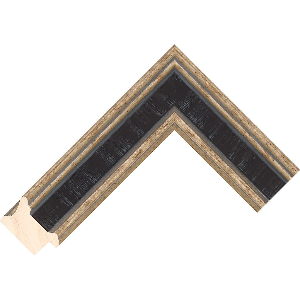 43mm Wide, Silver/Black Wood Foil Frame (MLDA2386)