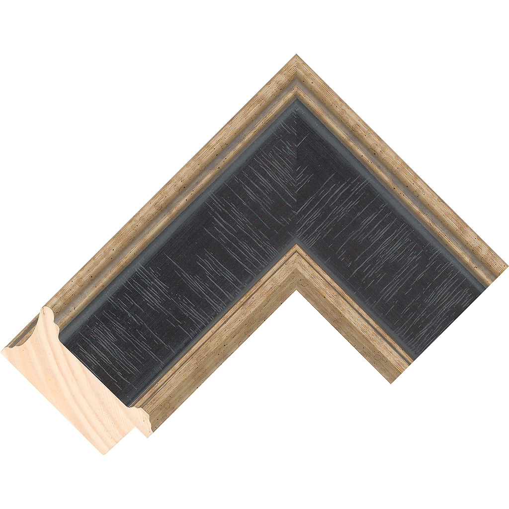 70mm Wide, Silver/Black Wood Foil Frame (MLDA2394)