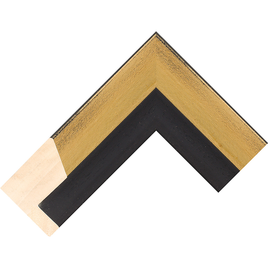 32mm Wide, 33mm Deep, Black/Gold Wood Paint/Leaf Canvas Frame (MLDA1866)