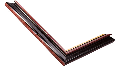 25mm Wide, Dark Walnut (With A Gold Inner Edge) Wood Stain Frame (MLDA300)