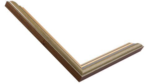 21mm Wide, Green (with 2 Gold Lines On Inner Edge) Wood Stain Frame (MLDA354)