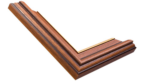 42mm Wide, Walnut (with A Gold Inner Edge) Wood Stain Frame (MLDA307)