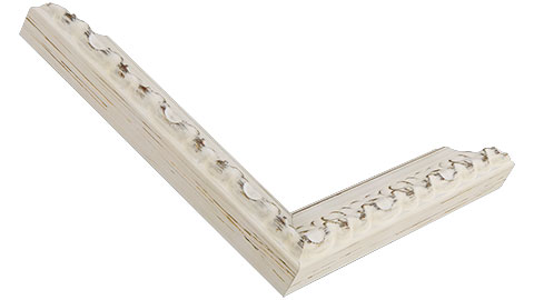 30mm Wide, White/Gold Wood Distressed Frame (MLDA1363)