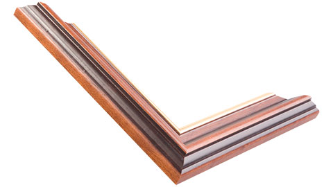34mm Wide, Walnut (with A Gold Inner Edge) Wood Stain Frame (MLDA304)