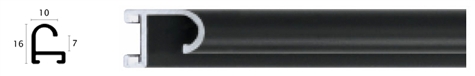10mm Wide, Black Aluminium Matt Frame (MLDAA002)
