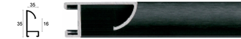 13mm Wide, Black Aluminium Matt Frame (MLDAA054)