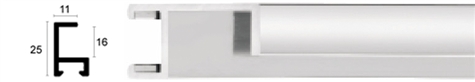 11mm Wide, Silver Aluminium Shiny Frame (MLDAA064)