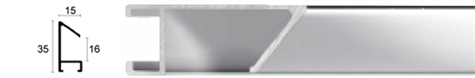 15mm Wide, Silver Aluminium Shiny Frame (MLDAA059)