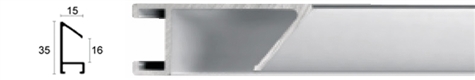 15mm Wide, Silver Aluminium Frost Frame (MLDAA060)