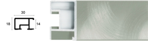 30mm Wide, Silver Bright Steel Aluminium Fine Texture Frame (MLDAA068)