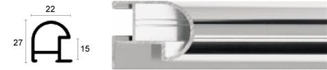 22mm Wide, Silver Aluminium Shiny Frame (MLDAA083)