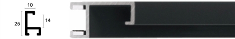 10mm Wide, Black Aluminium Matt Frame (MLDAA099)