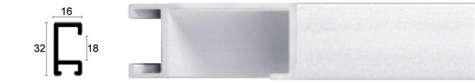 16mm Wide, Silver Aluminium Matt Frame (MLDAA101)