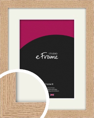 Oak Effect Photo Picture Frame with White Mount Choose size 