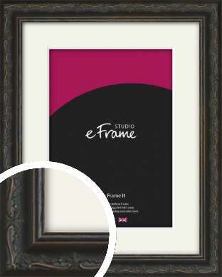 Chinese Inspired Black Picture Frame & Mount (vrmp-1120-m)