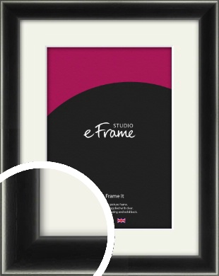 Contemporary Smooth Black Picture Frame & Mount (VRMP-195-M)