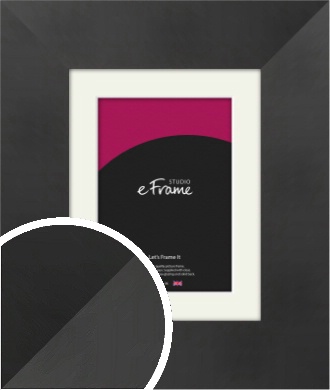 Sleek Brushed Wide Black Picture Frame & Mount (vrmp-728-m)