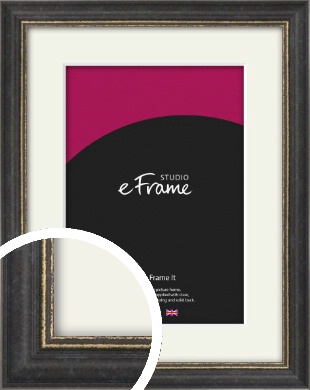 Retro Distressed Black Picture Frame & Mount (vrmp-356-m)