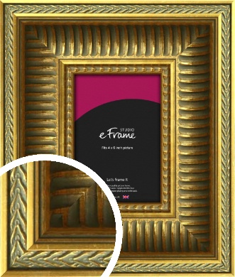 Chevron & Line Patterned Gold Picture Frame, 4 x 6 Chevron & Line Patterned Gold Picture Frame, 4 x 6