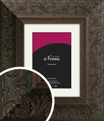 Extra Wide Oriental Red & Black Picture Frame & Mount, A5 (148 x 210mm) Extra Wide Oriental Red & Black Picture Frame & Mount, A5 (148 x 210mm) (VRMP-671-M-A5)