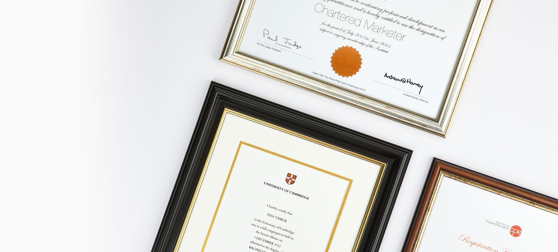 A4 Certificate Frames Document Frames Buy Online eFrame
