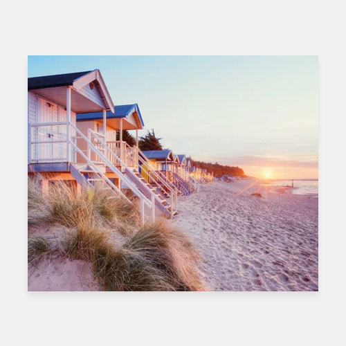 Beach huts photo print