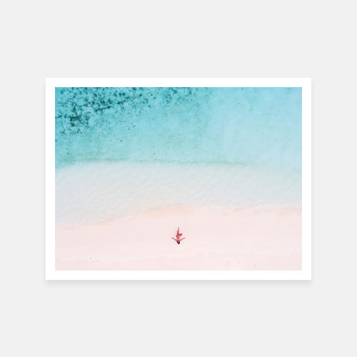 Poster of drone photograph of woman on the beach