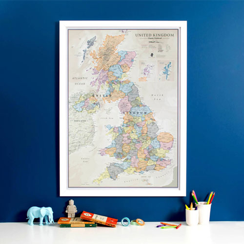 Laminated UK Classic Map Print