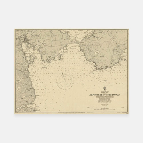 Vintage Nautical Chart, UK
